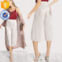 Calças plissadas de alta ascensão faísca manufatura grosso moda feminina vestuário (td3097p)